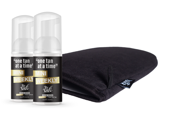 Dual Bundle - 2 Ta-Tan! Mini Weekly Bronzer & Mitt - One Tan at a Time <br><b>(1 Hour Express)</b> Self Tanner